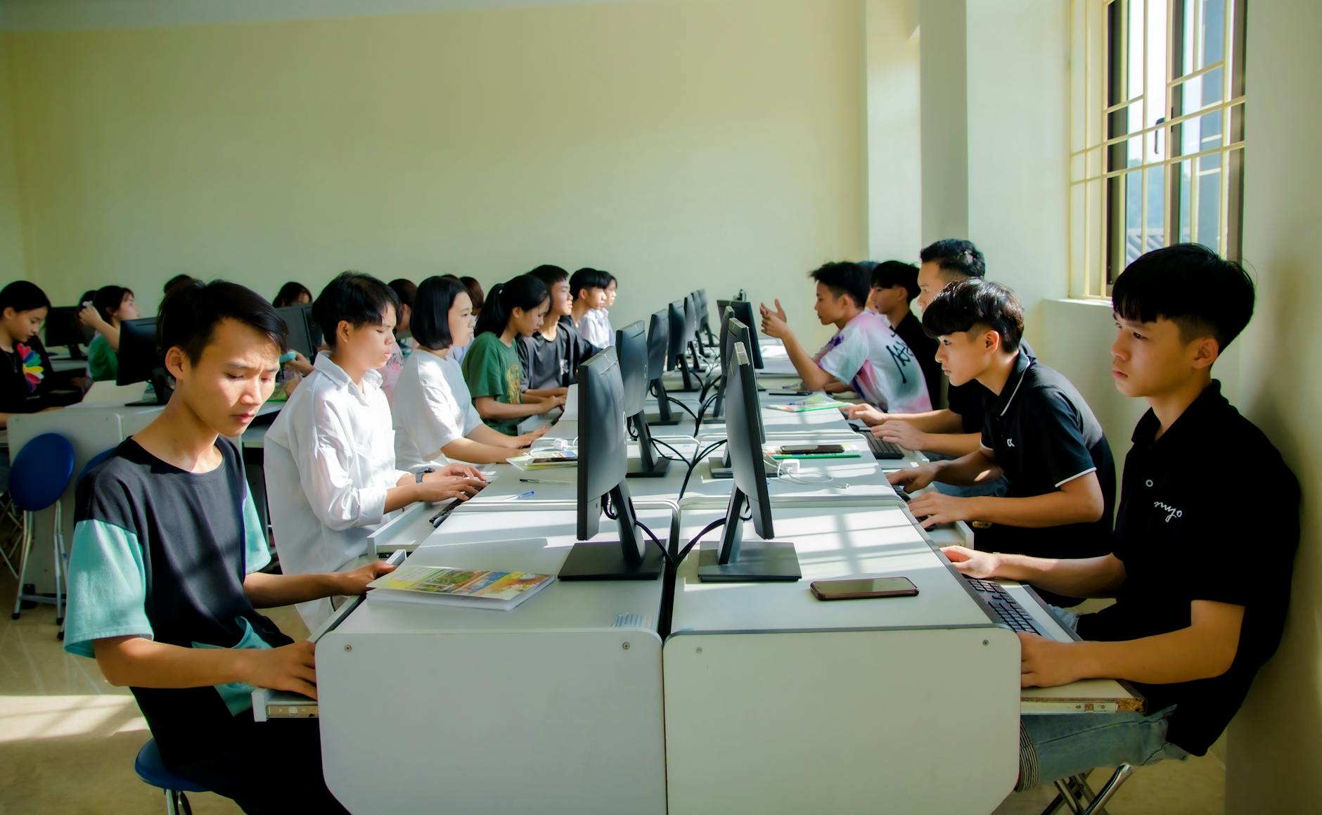 Students coding